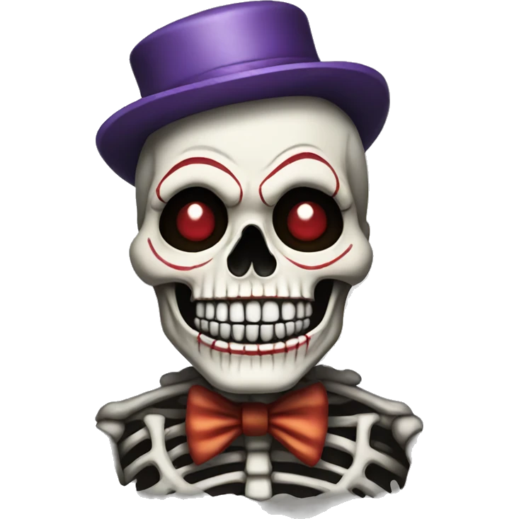 Skeleton with clown makeup emoji