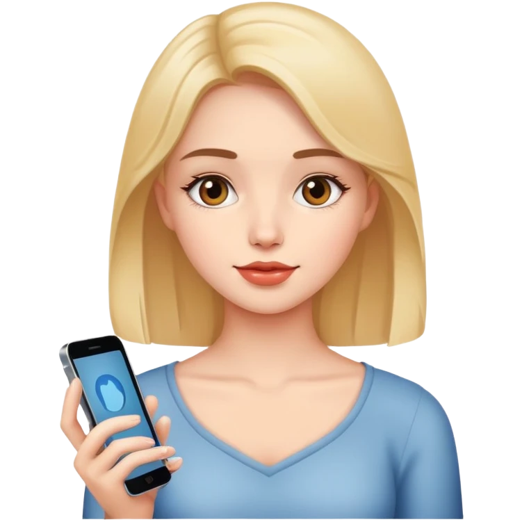 beautiful girl with phone emoji