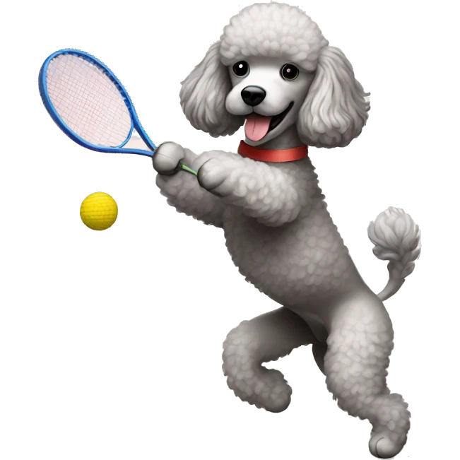a poodle playing badminton emoji