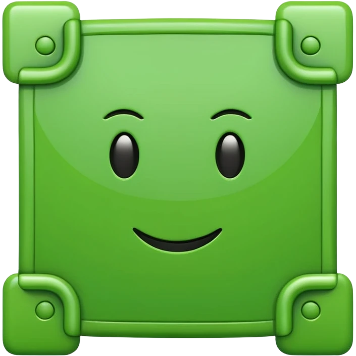 green square with curly brackets code symbol, emoji style, simple, no text emoji