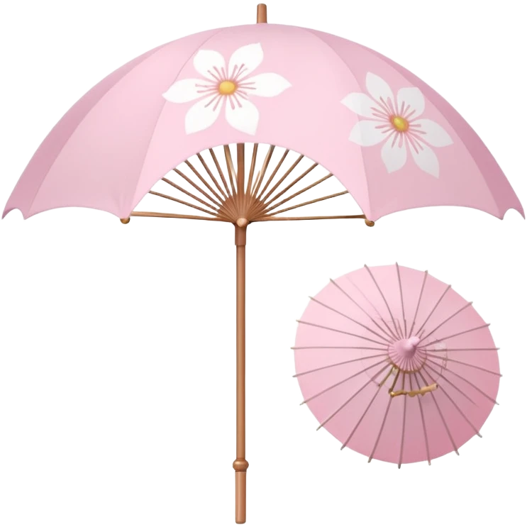 A cute pastel pink and white Sakura parasol  emoji