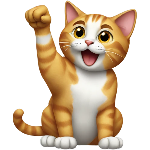 cat pointing emoji