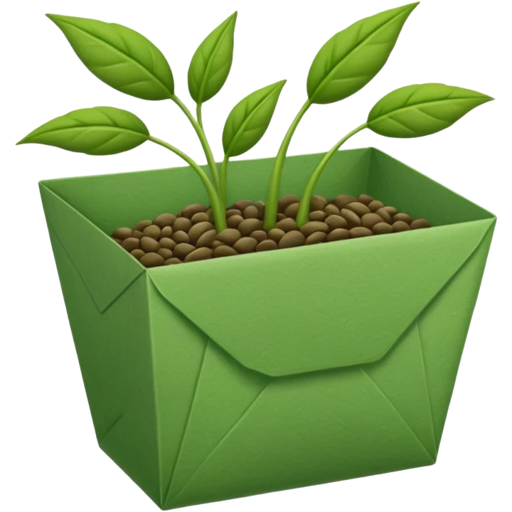 green seed packet pocket emoji
