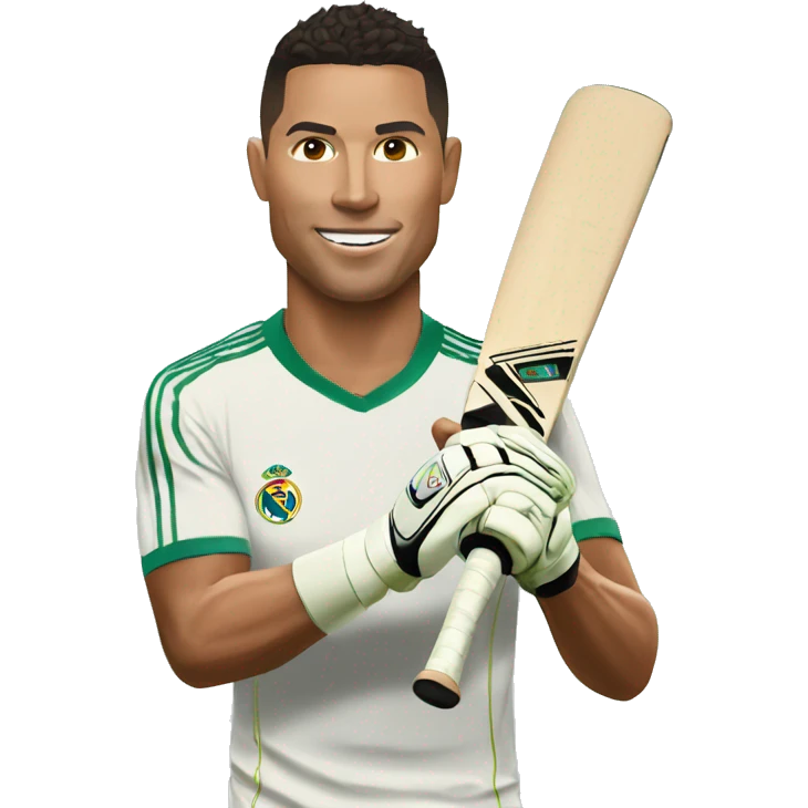 Ronaldo playing crickte emoji