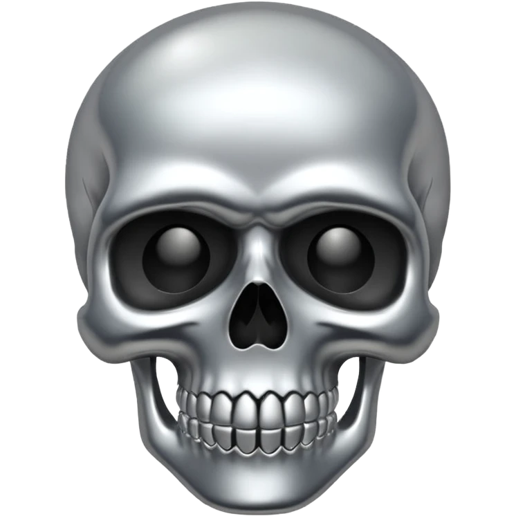 silver chrome scull emoji