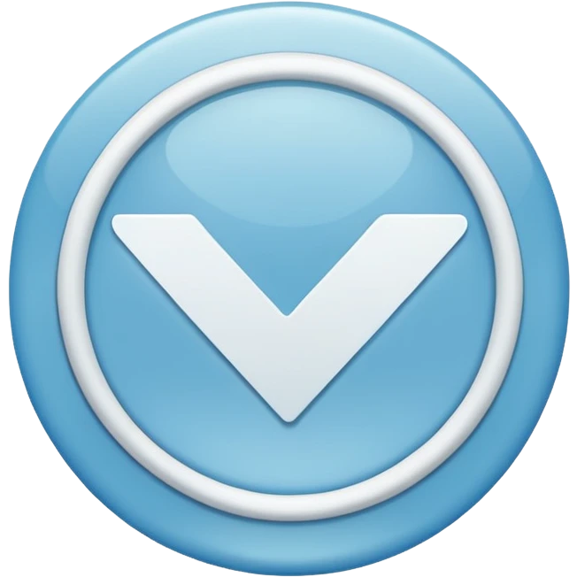Circulo azul claro con chulito blanco en medio  emoji