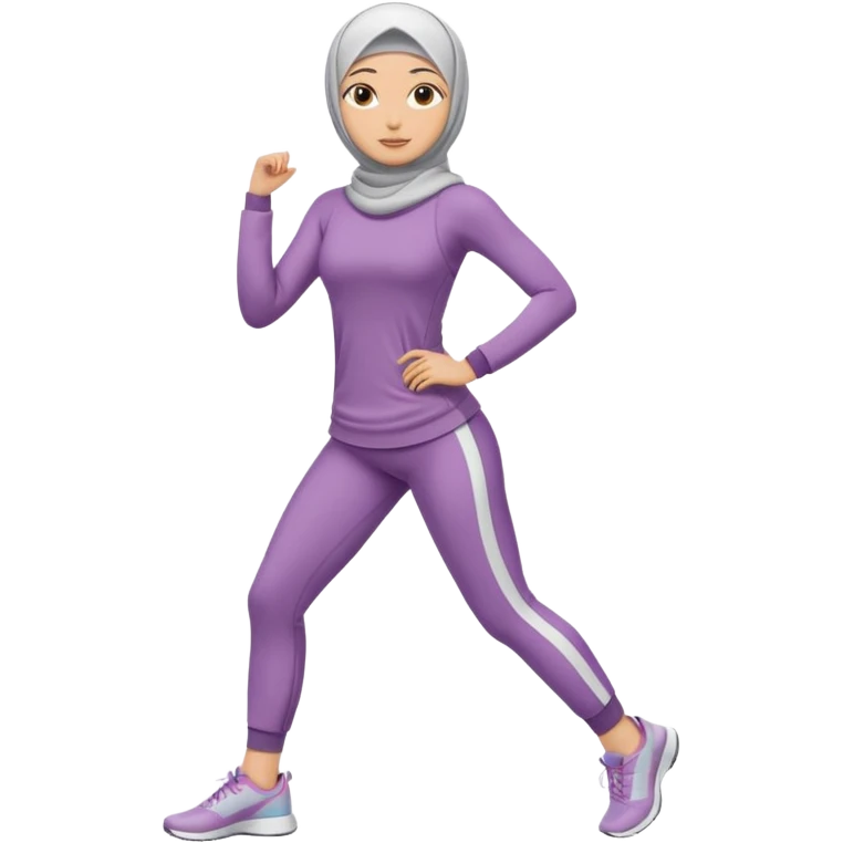 High resolution full body of a girl wearing a hijab and is a fitness trainer emoji