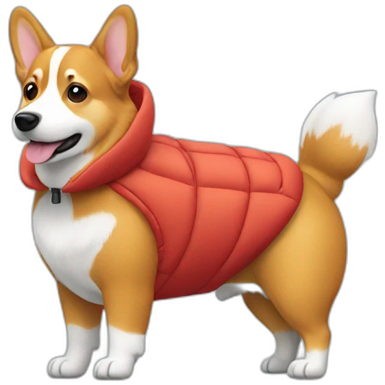 Down jacket with corgi in it  emoji