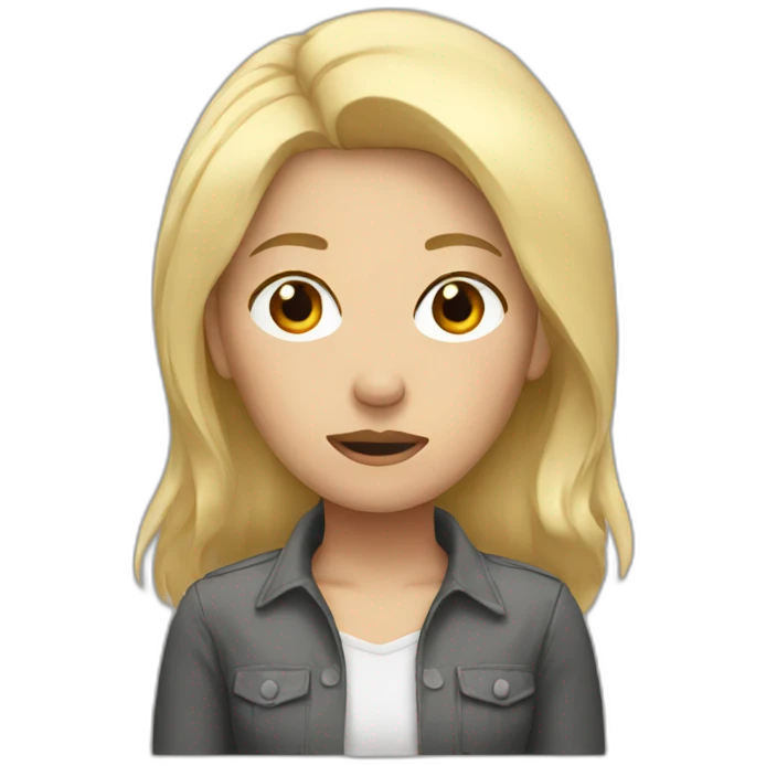 women white with blonde hair tired up emoji