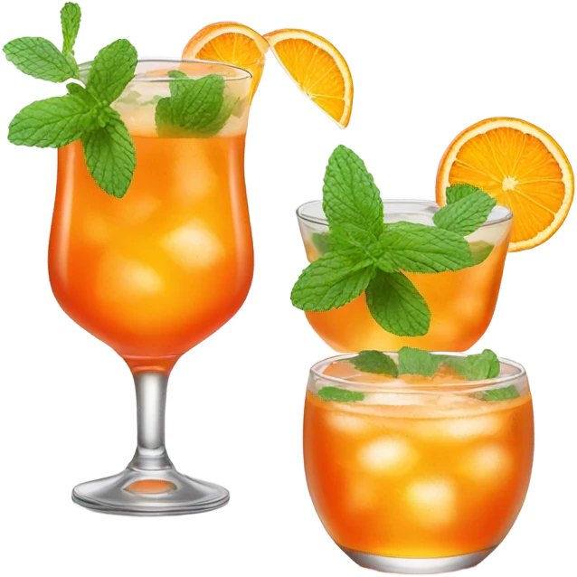 Three orange cocktails emoji