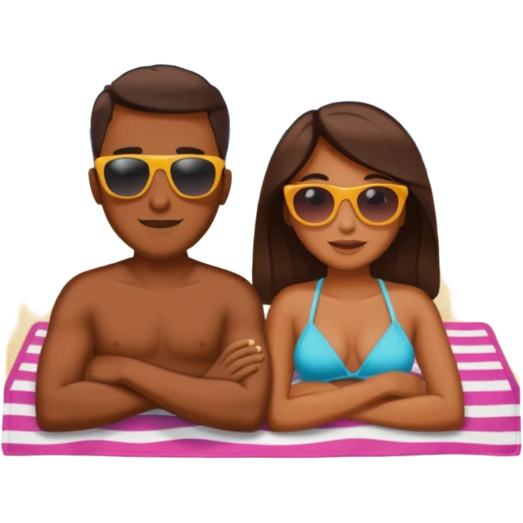 quiero que pongas ubna apreja morena tomando el sol y relajados emoji