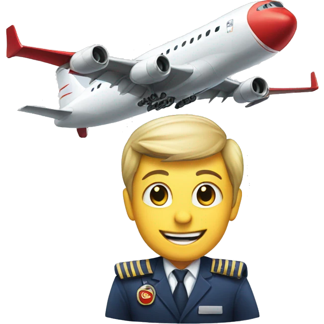 airplane on runway with wheels with pilot  emoji