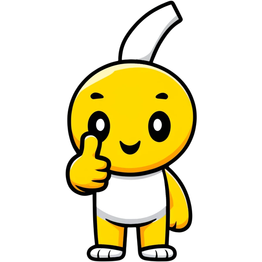 Character feeling proud with thumbs up emoji