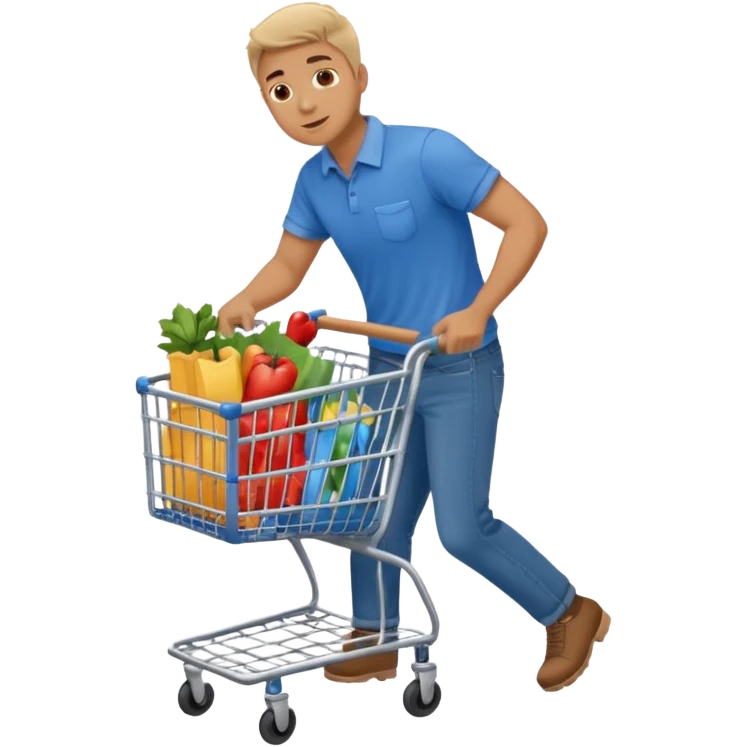 man-with-a-shopping-cart-full-body emoji