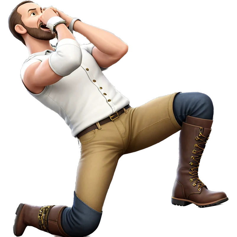 casual male in boots emoji