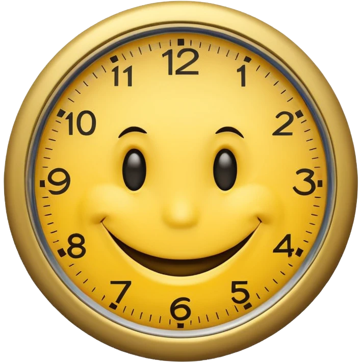 Smiley face with clock it hand  emoji