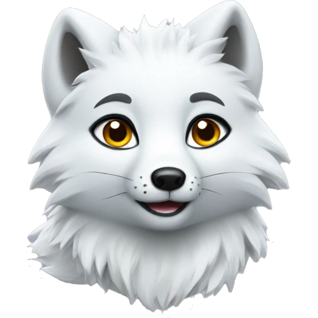 An arctic fox showing piece  emoji