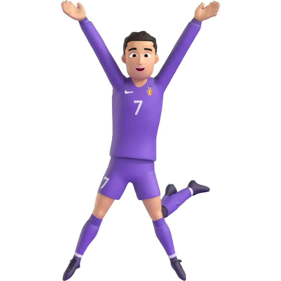 Cristiano Ronaldo doing his signature 'Siu' celebration emoji