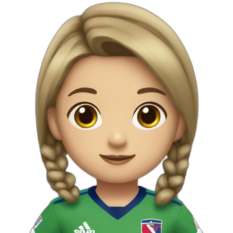 niña con el uniforme y bandera del SD.EIBAR emoji
