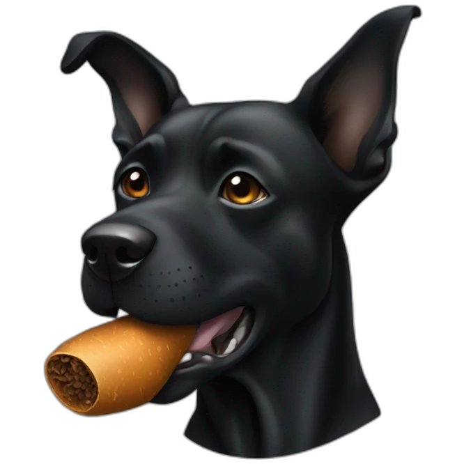 black dog smoking cigarette emoji