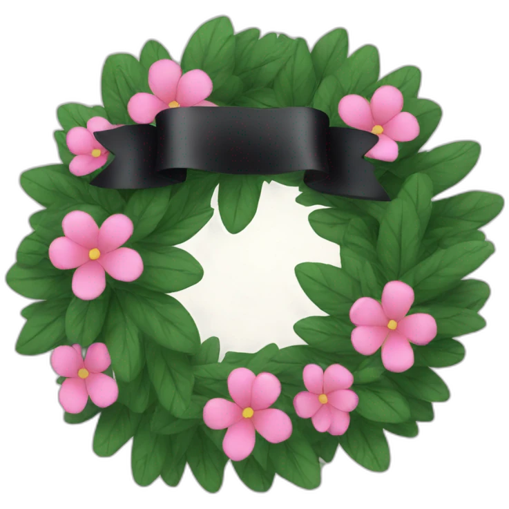 oval wreath with black ribbon emoji