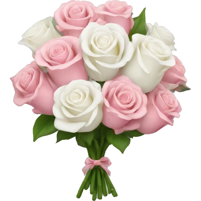 pink and white rose bouquet  emoji