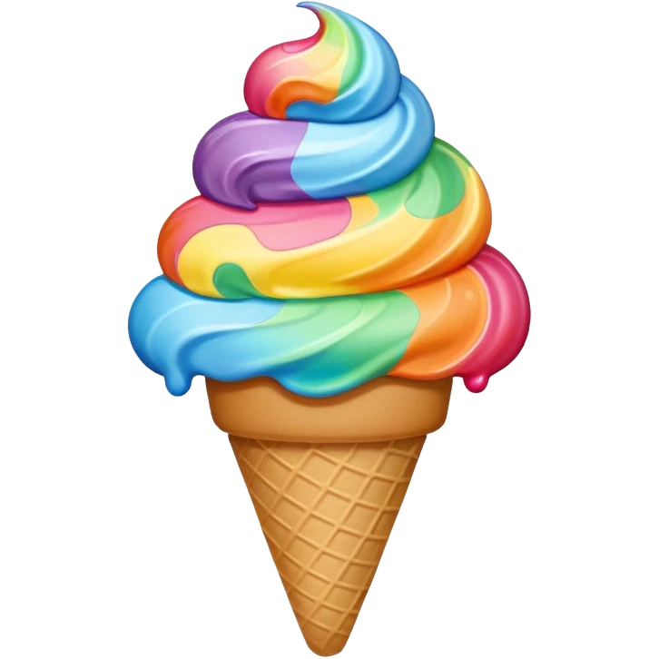 Rainbow ice cream emoji