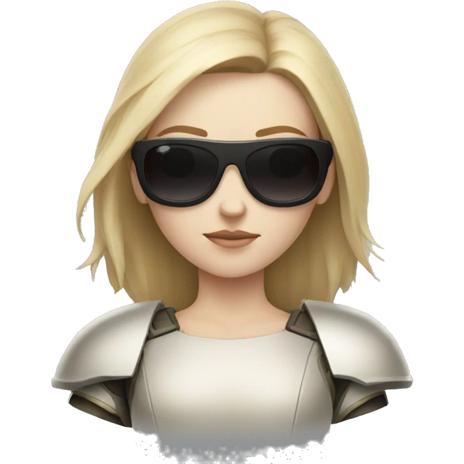 Pale-skinned Girl warrior with dark sunglasses emoji