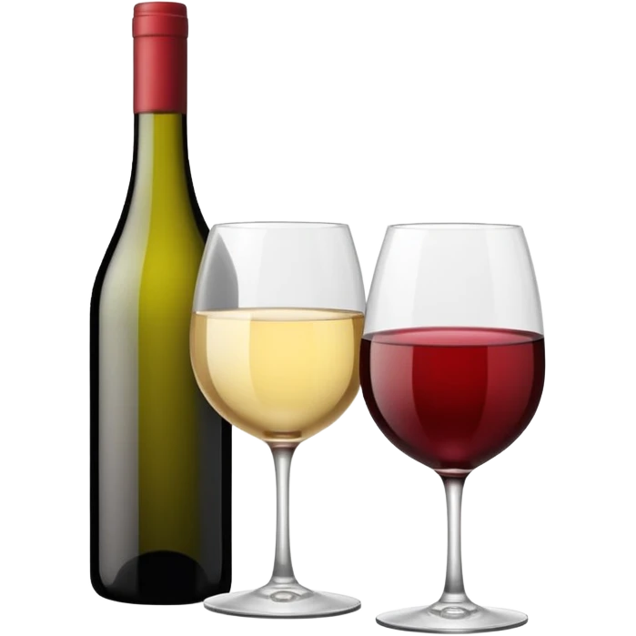 Minimalistic flat vector icon, iOS style, thin black contour on white background. Wine glass with a wine bottle. No text, no shadows.
 emoji