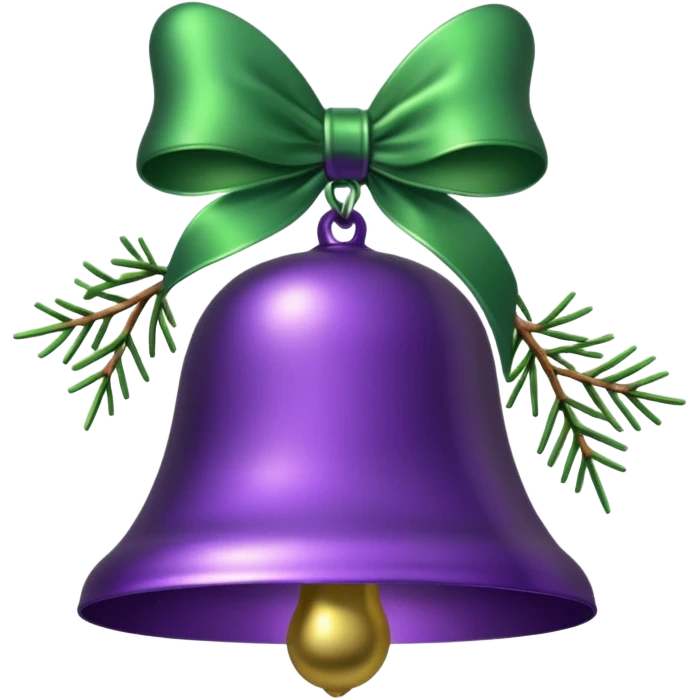  purple christmas bell with pine  emoji
