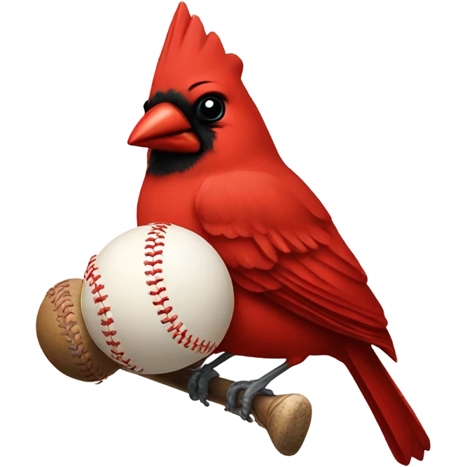 Cardinal with a baseball  emoji