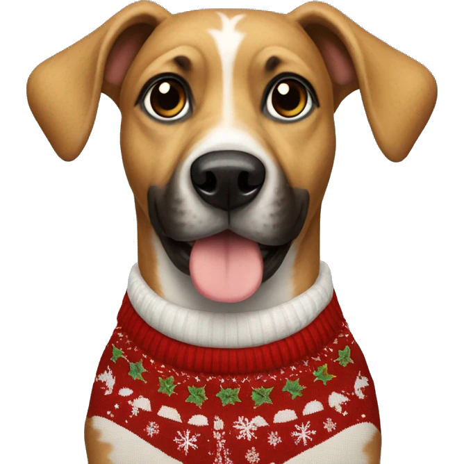 Dog in Christmas sweater emoji