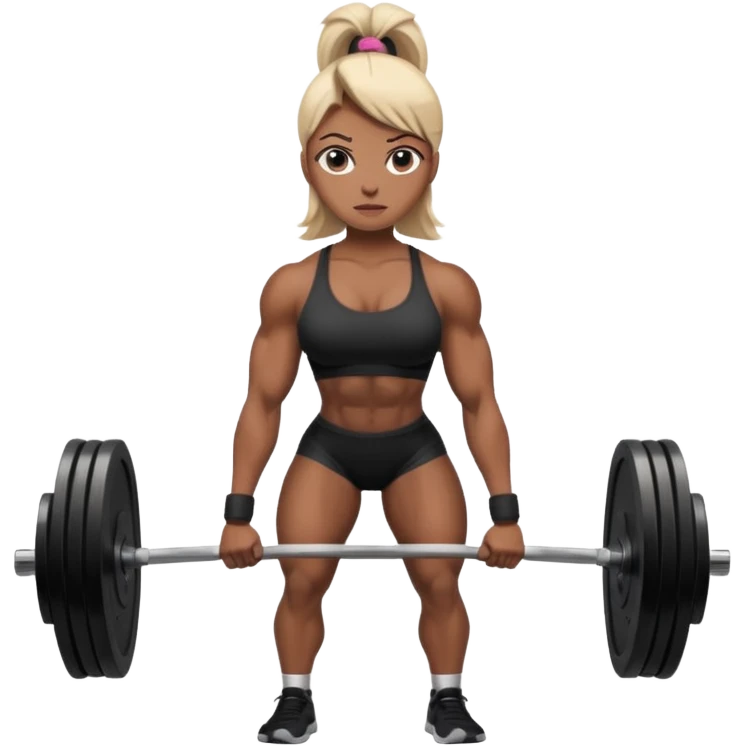 Deadlift woman black emoji