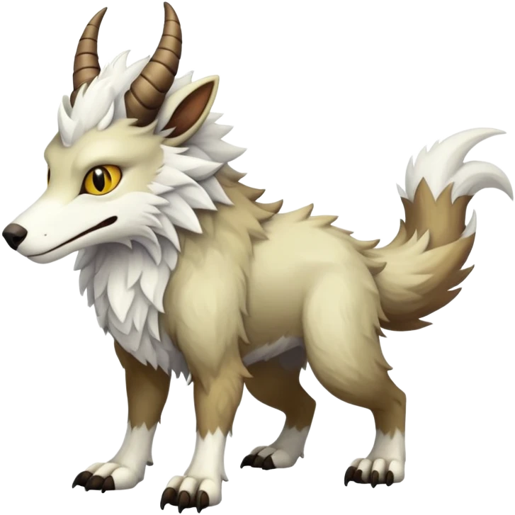 Sergal-Vernid-hybrid-animal-creature, full body, 4 legs, horned emoji