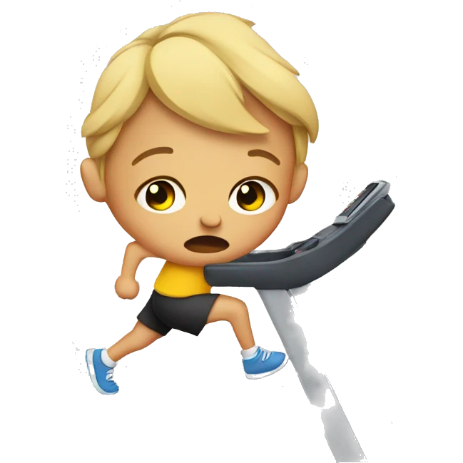 Crying while running on treadmill emoji