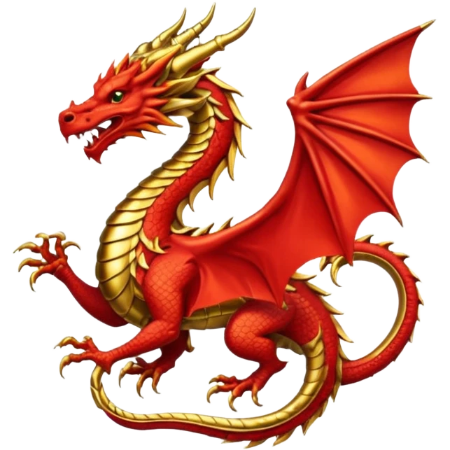 Simple fiery royal Dragon crest/brosch emoji