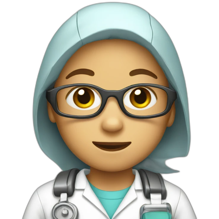 Kids with lab suit emoji