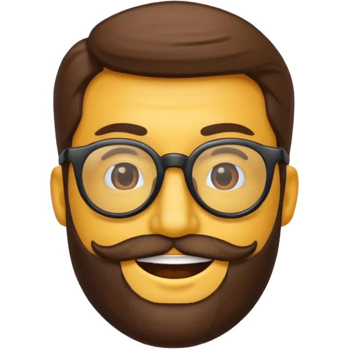 Quiero un emoji de un hombre pelado, con lentes y barba emoji