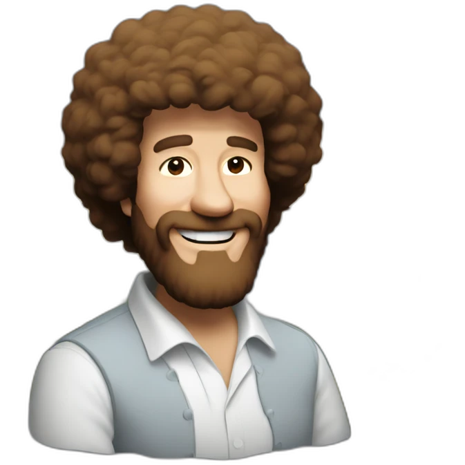 Bob ross painting emoji