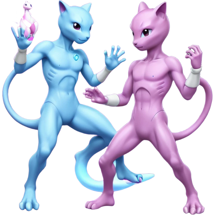 Pokemon legendary cian and purple mewtwo emoji
