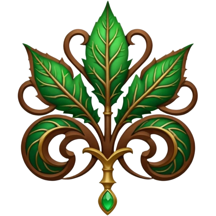 Wiz 101 casting sigil brown and green leaf life school inspired  emoji