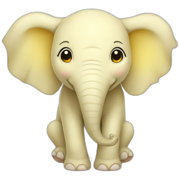 Cute pale yellow Elephant emoji