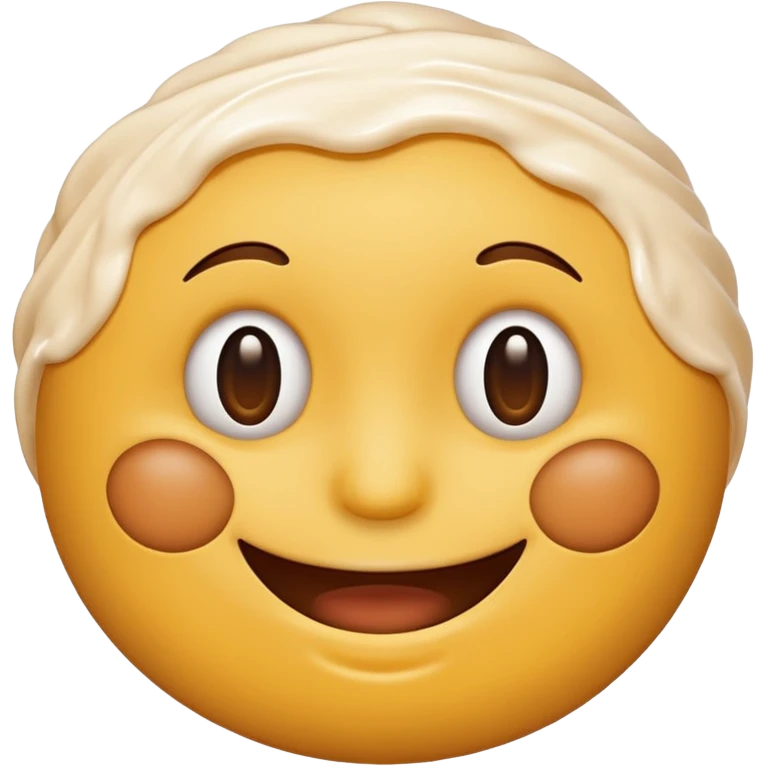 a smiley face with cream on the face emoji