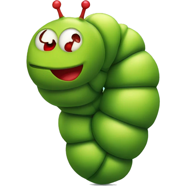 Caterpillar with red lips emoji