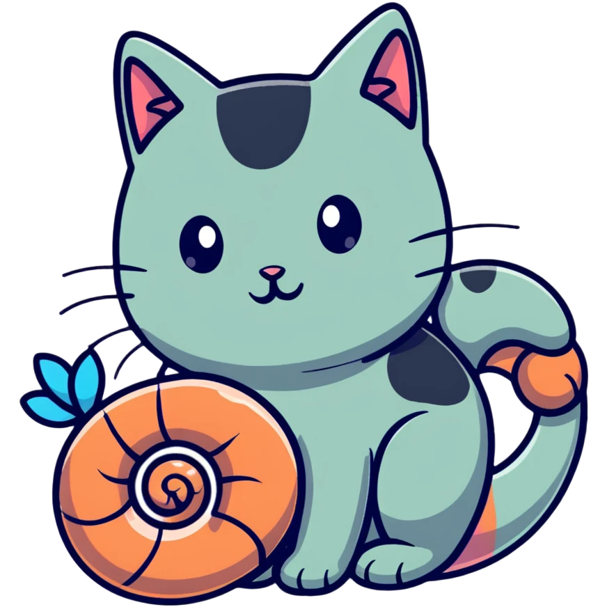 A cute hybrid creature with a shrimp body and tail but a cat's head with whiskers and ears emoji