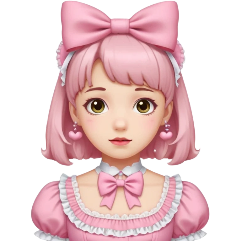 Fiyonklu ve pembe lolita giyen erkek çiz emoji