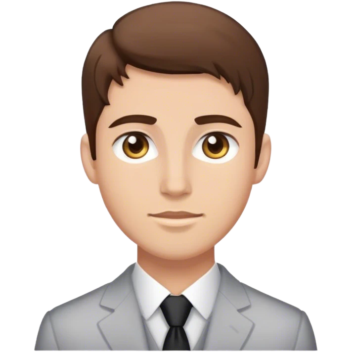 Groom brown hair, grey eyes emoji