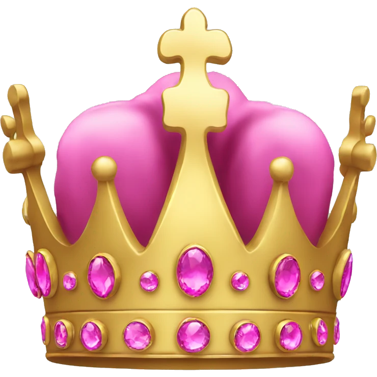 Gold crown with pink jewels emoji