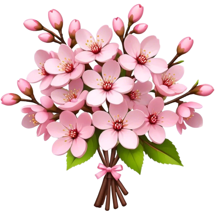 baby pink cherry blossom bouquet  emoji