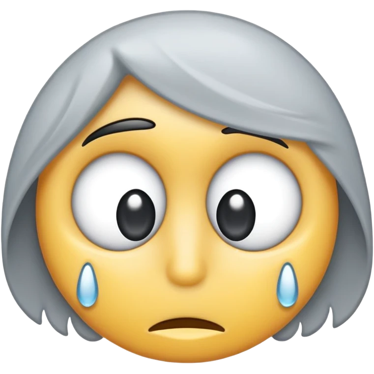 Grauer Cartoon-Krähenkopf mit geröteten Wangen, großen weißen Augen mit entschlossenem Ausdruck und kurzem, spitzem Schnabel emoji